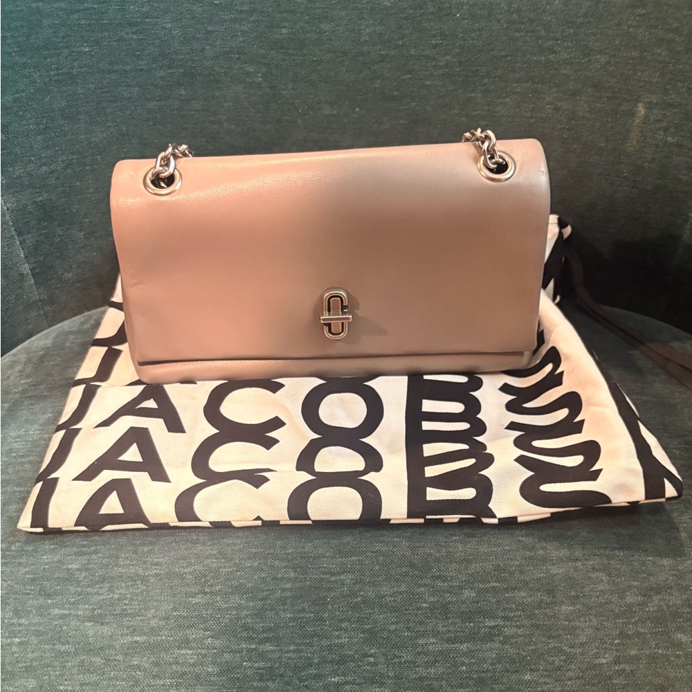 Leather Shoulder Bag in gray with Silver Hardware